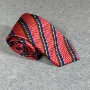 J Z Gallery Collection Neck‎ Tie Dark Pink 100% Silk Blend Mogador Stripe Italy